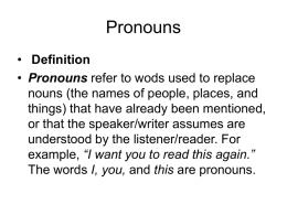 Indefinite Pronouns