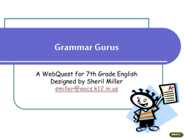 Grammar Gurus WebQuest