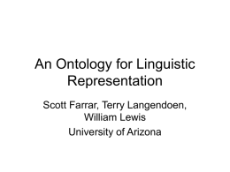 A Common Ontology for Linguistic Concepts - E