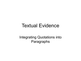 Textual Evidence