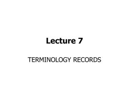 A terminology record