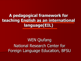 A pedagogical framework for teaching English as an international