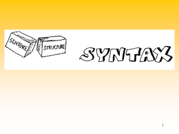 Syntax 1 powerpoint presentation
