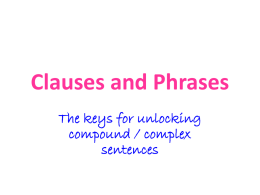 Clauses and Phrases