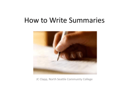 How to Write Summaries