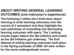 ABOUT WRITING GENERAL LEARNING OUTCOMES