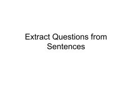 Extract Questions from Sentences