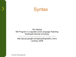 Syntax