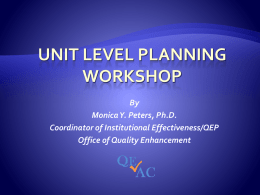 Unit Level Planning
