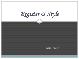 Register & Style