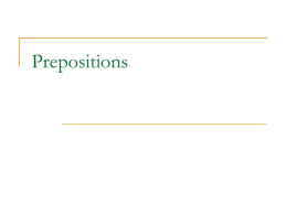Notes : Prepositions