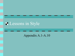 Appendixes A.1-A.10