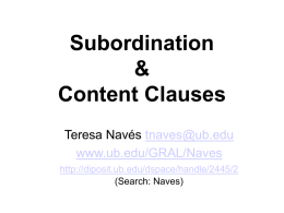 Chapter 10: Subordination & Content clauses