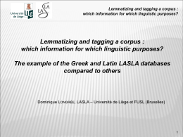 which information for which linguistic purposes?