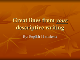 Examples of great descriptive sentences