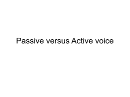 Passive versus Active voice