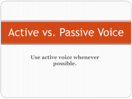 Active and Passive voice