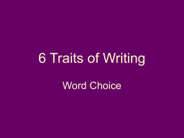 Writing - Word Choice