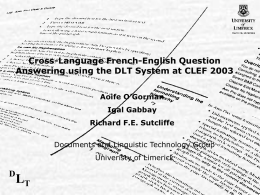 French in the Cross-language Task
