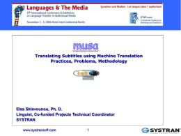 Translating Subtitles using Machine Translation