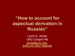 How to account for aspectual derivation in Russian