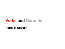 Verbs and Gerunds