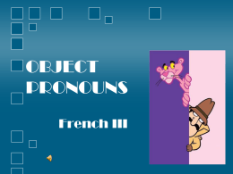 object pronouns - CB West French