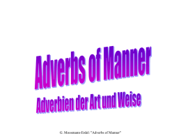 Adverbs of Manner
