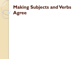 Making Subjects and Verbs Agree - BMC