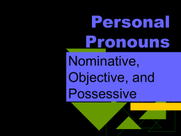 Nominative Personal Pronouns