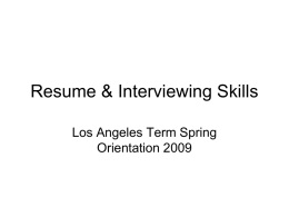 Resume & Interviewing Skills