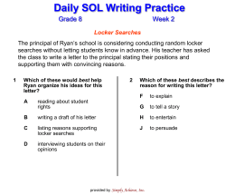Daily SOL Writing Practice Locker Searches