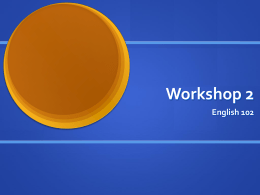 Workshop 2 - WordPress.com