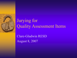 Keys to Quality Assessment Items - Clare