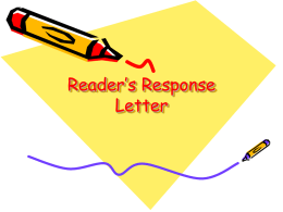 Reader`s Response Letter