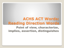 ACHS ACT Words: Week 1