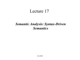 Semantic Analysis