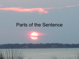 Parts of the Sentence ppt