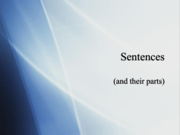 Sentences - MWMS HW Wiki