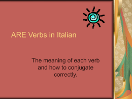 ARE Verbs in Italian