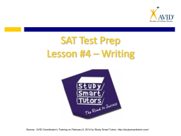 SAT Prep - Writing (Power Point)
