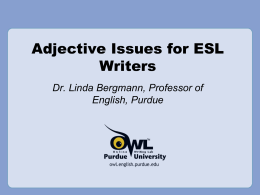 Grammar Issues for ESL Writers