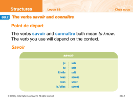8B.2 the verbs savoir and connaître