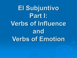 Using the Subjunctive with Verbs of Influence and Emotion