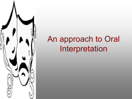 An approach to Oral Interpretation