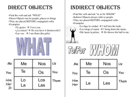 Direct Objects vs. Indirect Objects