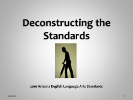 Deconstructing the Standards - 2012SummerInstitute