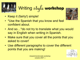 Writing style workshop
