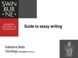 Guide to essay writing