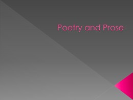 Poetry and Prose - TurpinEnglishClass